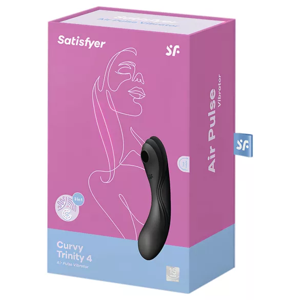 Satisfyer Curvy Trinity 4 - lufttrykks 2-i-1‑vibrator (svart)