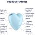 Satisfyer Cutie Heart - oppladbar klitorisvibrator med luftpulser (blå)