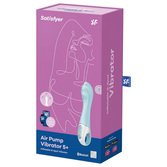 Satisfyer Air Pump Vibrator 5 - smart oppblåsbar vibrator (blå)