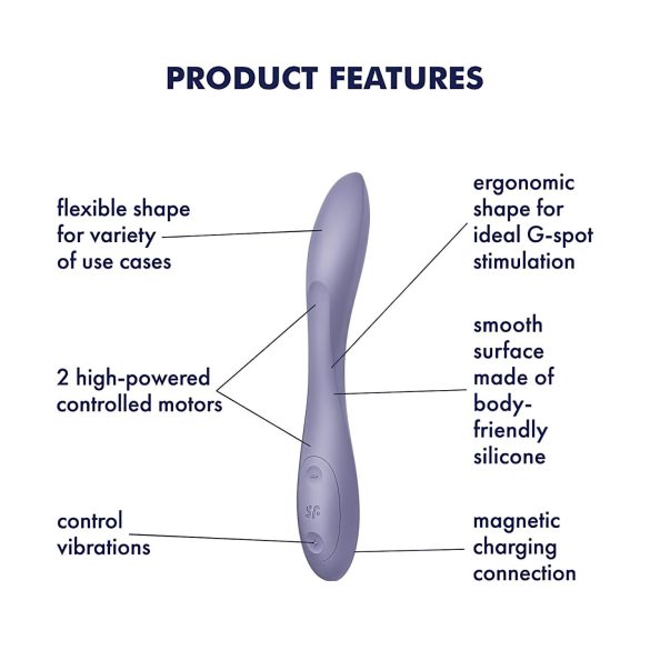 Satisfyer G-spot Flex 2 - oppladbar, vanntett G-punkt-vibrator (lilla)