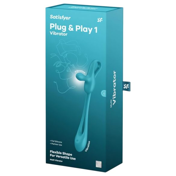 Satisfyer Plug & Play - oppladbar analvibrator og penisring (blå)