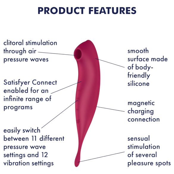 Satisfyer Twirling Pro - smart 2-i-1 klitorisvibrator (rød)