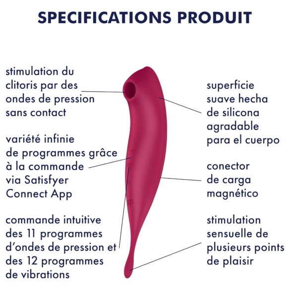 Satisfyer Twirling Pro - smart 2-i-1 klitorisvibrator (rød)