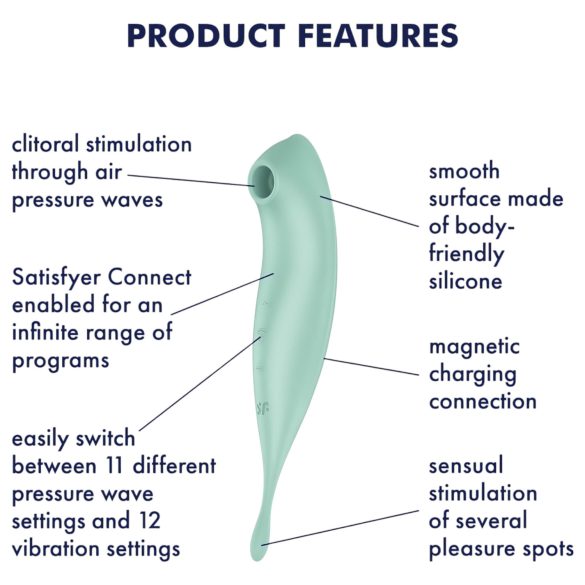 Satisfyer Twirling Pro - smart 2-i-1 klitorisvibrator (mint)