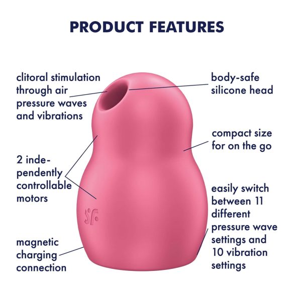 Satisfyer Pro To Go 1 - Oppladbar Luftrykk Klitorisstimulator (rød)