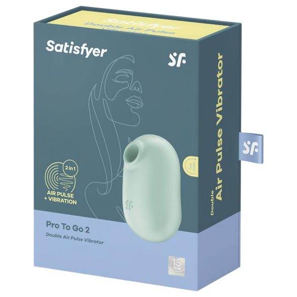 Satisfyer Pro To Go 2 - oppladbar, lufttrykk-klitorisvibrator (mynte)