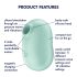 Satisfyer Pro To Go 2 - oppladbar, lufttrykk-klitorisvibrator (mynte)