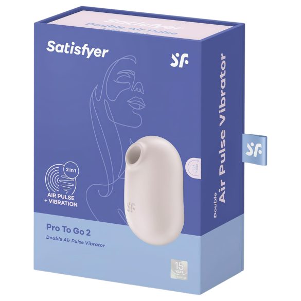 Satisfyer Pro To Go 2 - luftbølgevibrator for klitoris (beige)