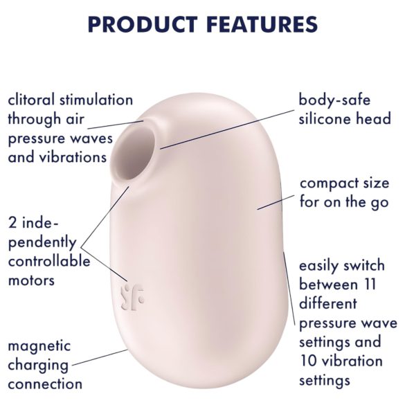 Satisfyer Pro To Go 2 - luftbølgevibrator for klitoris (beige)