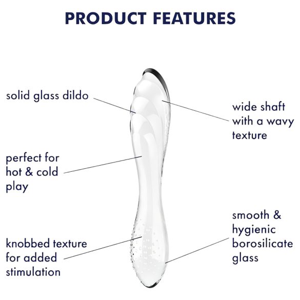 Satisfyer Dazzling Crystal 1 - To-ended Glassdildo (Gjennomsiktig)