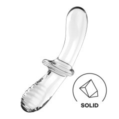 Satisfyer Double Crystal - tosidig glassdildo (gjennomsiktig)   Satisfyer Double Crystal - tosidig glassdildo (gjennomsiktig)