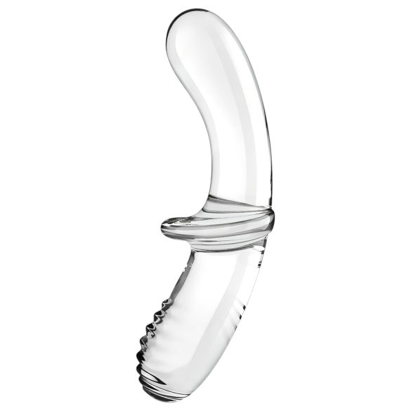 Satisfyer Double Crystal - tosidig glassdildo (gjennomsiktig)