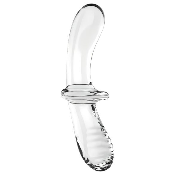 Satisfyer Double Crystal - tosidig glassdildo (gjennomsiktig)