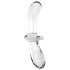 Satisfyer Double Crystal - tosidig glassdildo (gjennomsiktig)