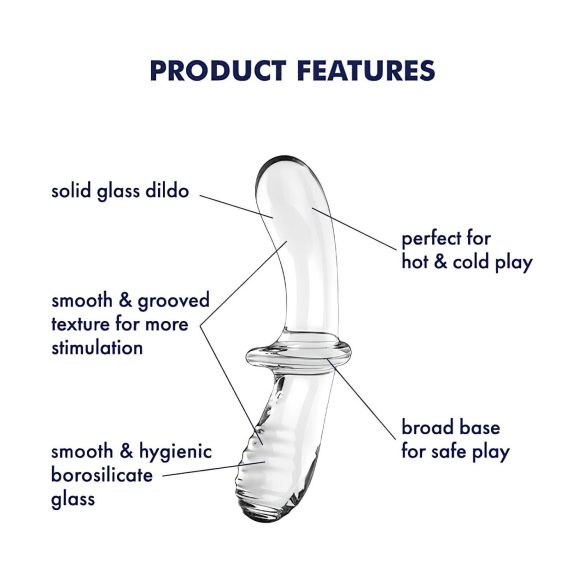 Satisfyer Double Crystal - tosidig glassdildo (gjennomsiktig)