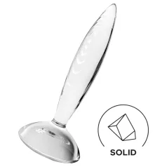  Satisfyer Sparkling Crystal - ribbet glassdildo (gjennomsiktig)