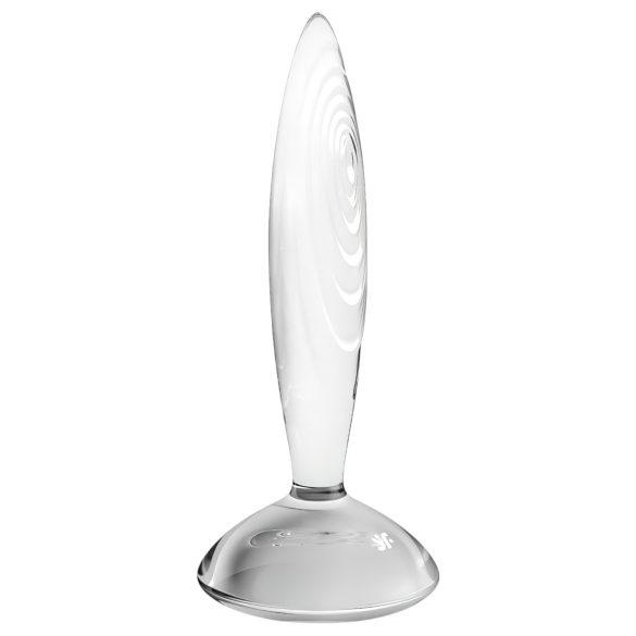 Satisfyer Sparkling Crystal - ribbet glassdildo (gjennomsiktig)