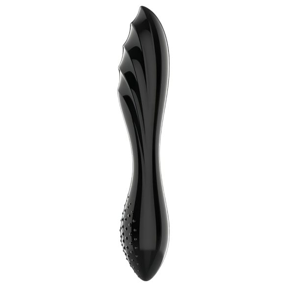 Satisfyer Dazzling Crystal 1 - tofarget glassdildo (svart)