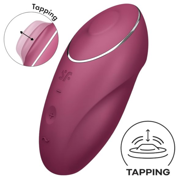 Satisfyer Tap & Climax 1 - 2-i-1 vibrator og klitorisstimulator (rød)