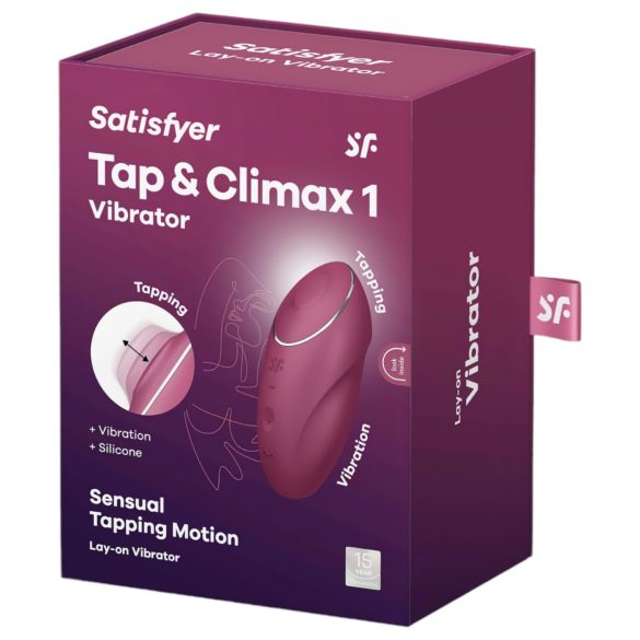 Satisfyer Tap & Climax 1 - 2-i-1 vibrator og klitorisstimulator (rød)