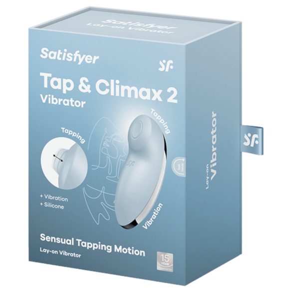 Satisfyer Tap & Climax 2 - 2i1 klitoris- og vibrator (blå)