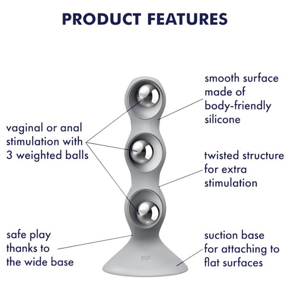 Satisfyer Triple Ball-R - perle dildo (grå)