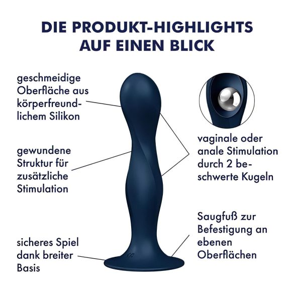 Satisfyer Double Ball-R - vektet dildo (blå)