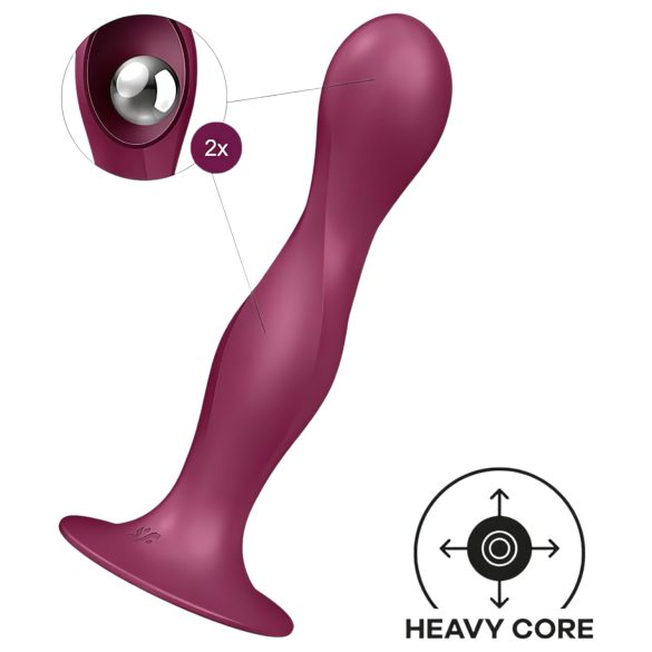 Satisfyer Double Ball-R - sugekoppvekter dildo (rød)