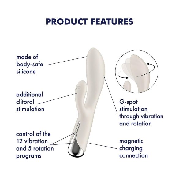 Satisfyer Spinning Rabbit 1 - roterende klitorisstimulator (beige)