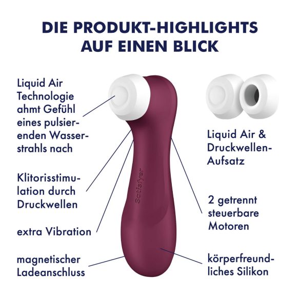 Satisfyer Pro 2 Gen3 - smart klitorisstimulator med luft (rød)
