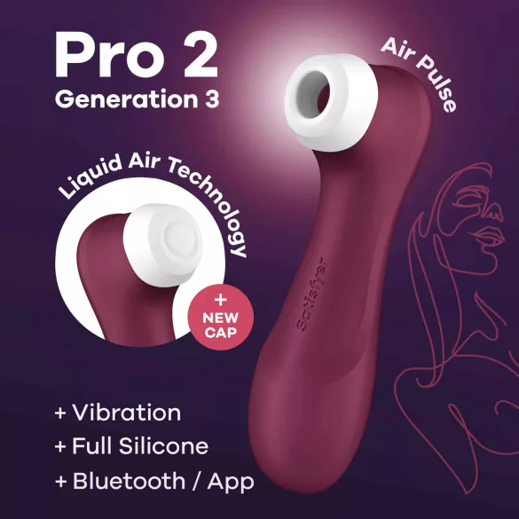 Satisfyer Pro 2 Gen3 - appstyrt klitorisstimulator med lufttrykkbølger (rød)
