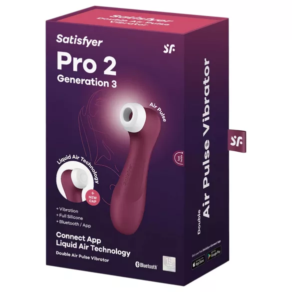 Satisfyer Pro 2 Gen3 - appstyrt klitorisstimulator med lufttrykkbølger (rød)