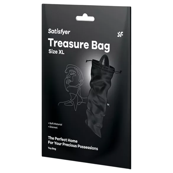 Satisfyer Treasure Bag XL - diskret oppbevaringspose - stor (svart)