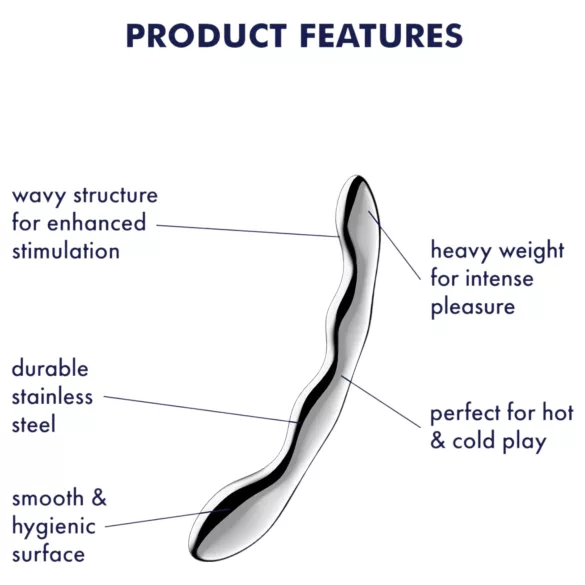 Satisfyer Cosmic Crest 2 - bølget ståldildo (sølv)
