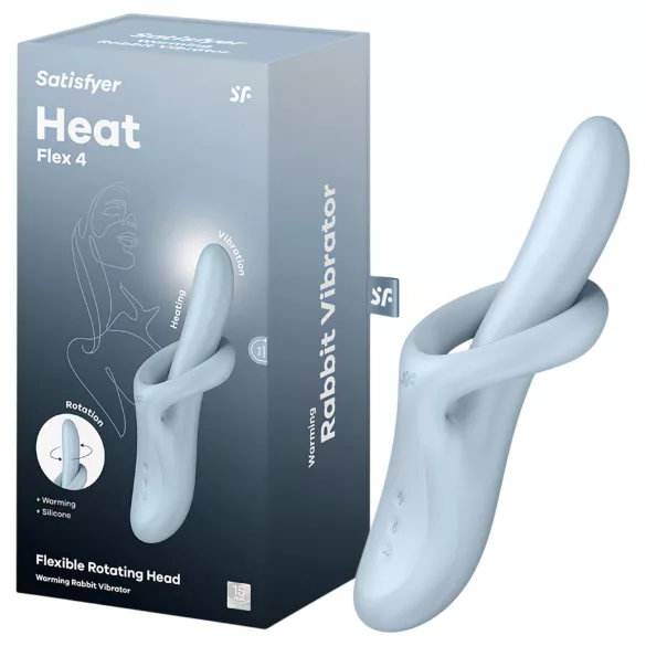 Satisfyer Heat Flex 4 - oppvarmbar klitorisvibrator med fleksibel arm (blå)