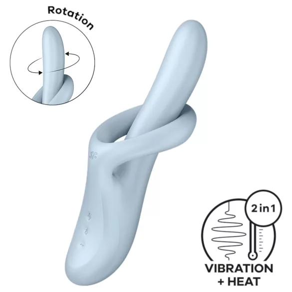 Satisfyer Heat Flex 4 - oppvarmbar klitorisvibrator med fleksibel arm (blå)