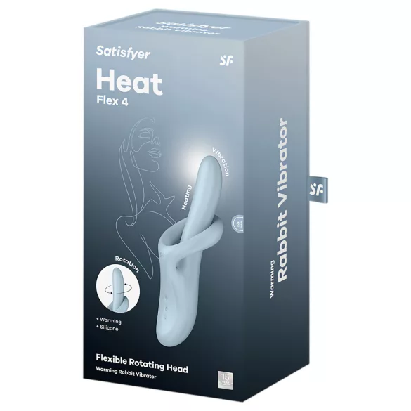 Satisfyer Heat Flex 4 - oppvarmbar klitorisvibrator med fleksibel arm (blå)