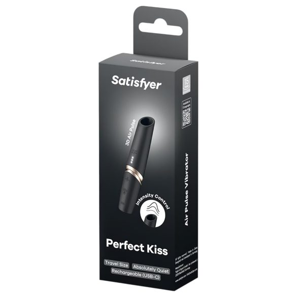 Satisfyer Perfect Kiss - leppestiftvibrator (svart)