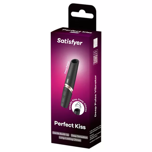 Satisfyer Perfect Kiss - leppestiftvibrator (svart)