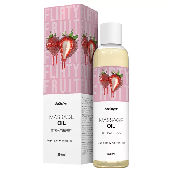Satisfyer - smaksatt massasjeolje - jordbær (250 ml)