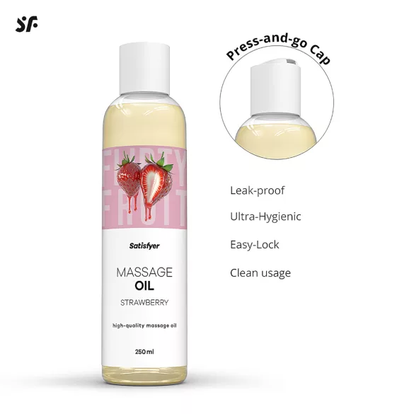 Satisfyer - smaksatt massasjeolje - jordbær (250 ml)