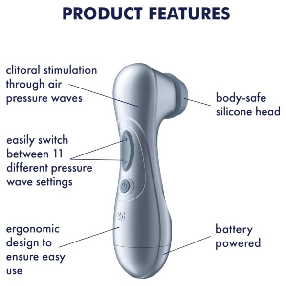 Satisfyer Pro2 Gen2 - luftbølgeklytorisstimulator (blå)