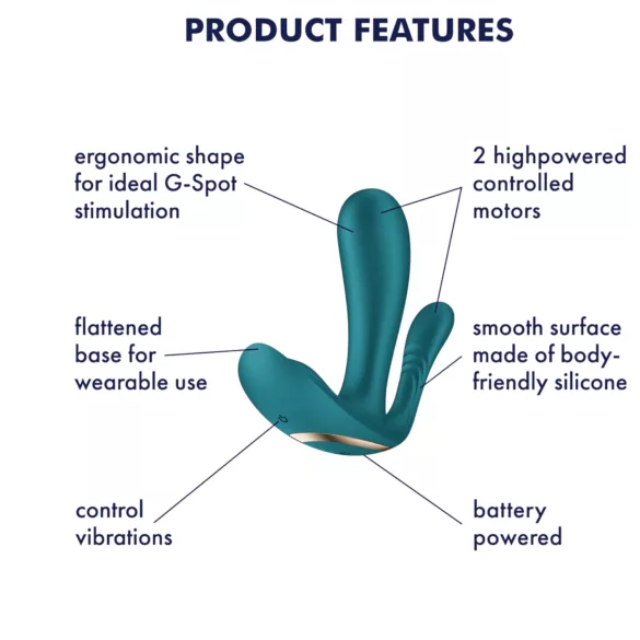 Satisfyer Top Secret+ - Trippel bærbar vibrator (grønn)