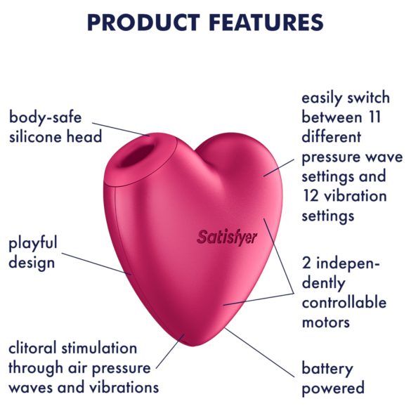 Satisfyer Cutie Heart - luftbølgestimulator for klitoris (rosa)
