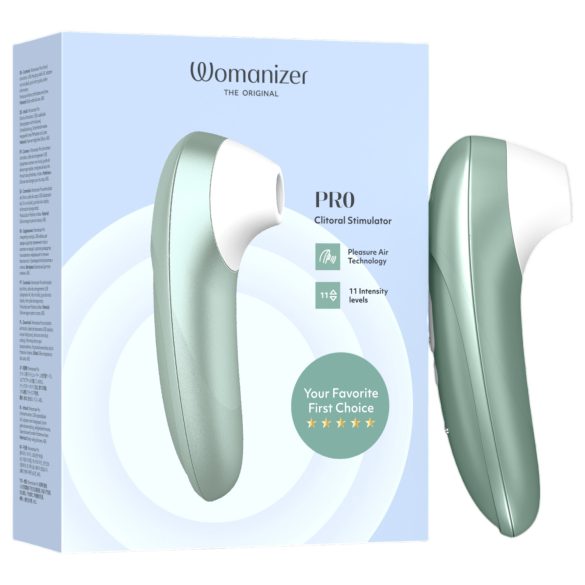 Womanizer Pro - luftbølgestimulator for klitoris (grønn)