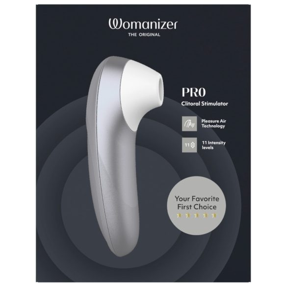 Womanizer Pro - luftbølge klitorisstimulator (grå)