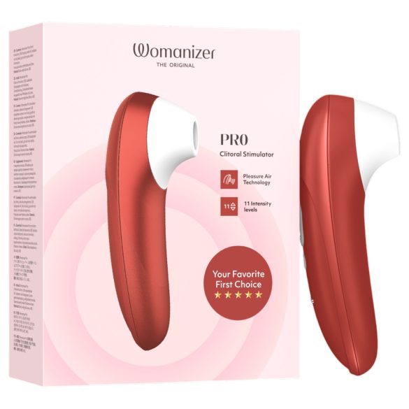 Womanizer Pro - luftbølgestimulator for klitoris (rød)