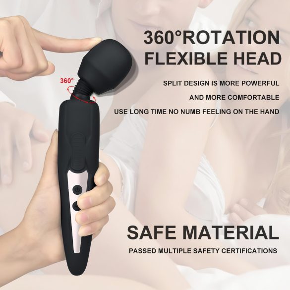 Mrow - vanntett massasjevibrator, oppladbar (svart)