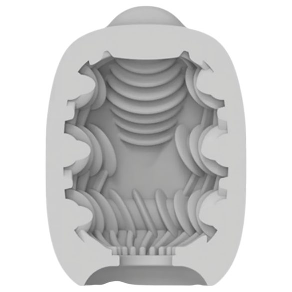 VIBEGGS Ribbe-Delight – vibrerende eggmasturbator (hvit)