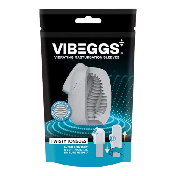 VIBEGGS Twisty Tongues - vibrasjonsegg-masturbator (hvit)